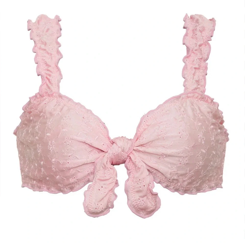 NWT Frankies Bikinis Colby Eyelet Bikini Top